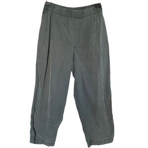 COS Wide Legs Green Elastic Waist Pants Womens Lyocell Pockets SZ S